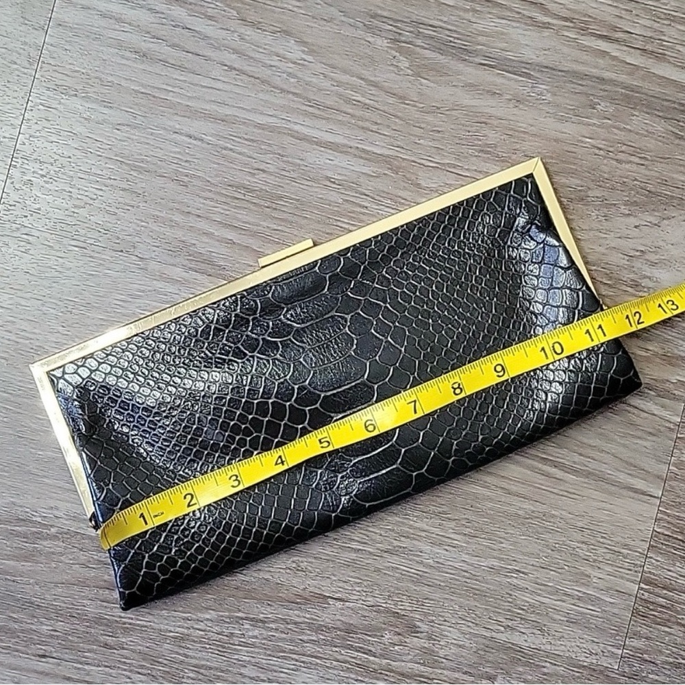 Hobo International Snakeskin Python Embossed Clut… - image 7